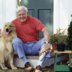 man and dog on doorstep web