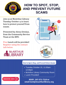 Spot, Stop & Prevent Future Scams @ McArthur Library